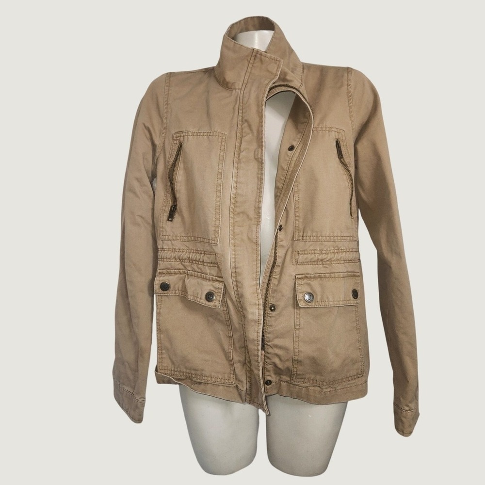 Aeropostale Womens Tan Khaki Cotton Utility Field Jacket M Full Zipp
Safari